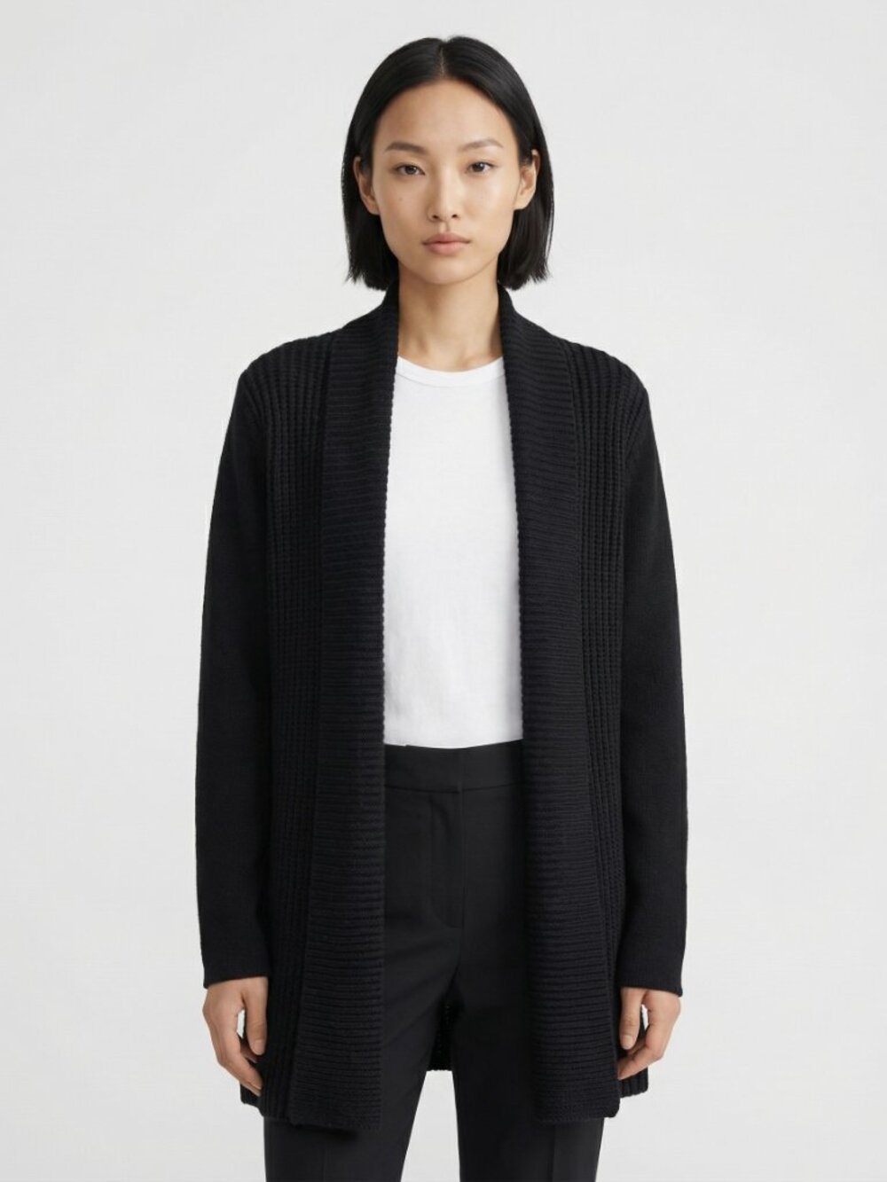 NWT Dana Buchman Black Open-Front Cardigan